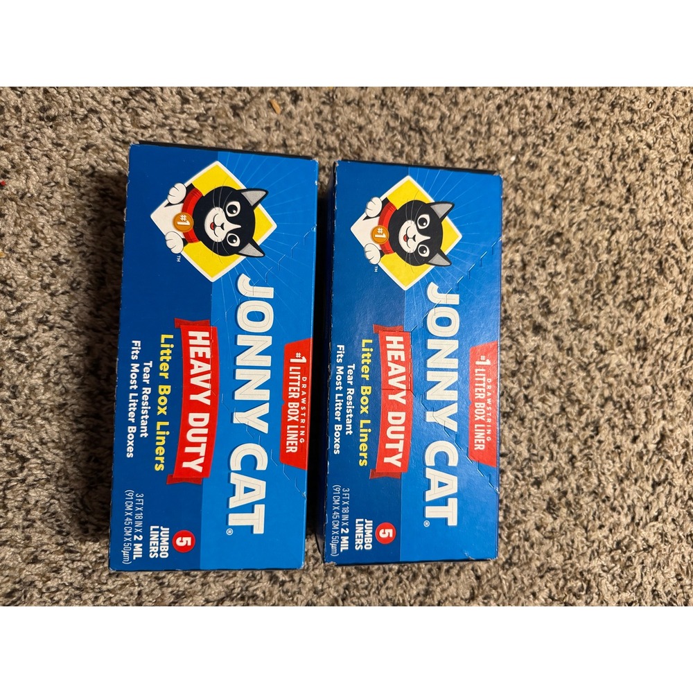 Jonny Cat Heavy Duty Jumbo Litter Box Liners Drawstring 5 Count 2 Pack 10 Total